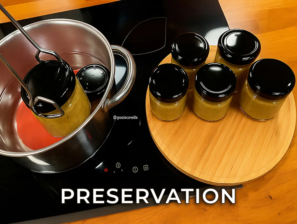Water bath canning process for homemade antipasti.