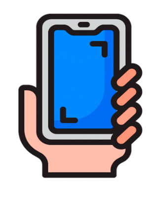 Hand holding a smartphone icon, symbolizing immediate access